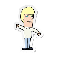sticker of a cartoon angry man