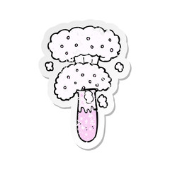 retro distressed sticker of a cartoon science experiment