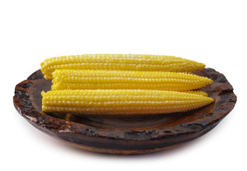 Young raw baby corn.