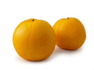 snow pear fruit on white background.(clipping path)