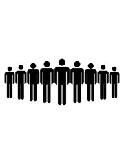 figur muster reihe schlange anstehen warten freunde team crew party viele pictogram mann m&auml;nnlich stehend neutral zeichen symbol mensch silhouette logo design