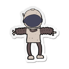 sticker of a cartoon astronaut