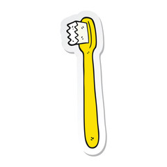 sticker of a cartoon toothbrush