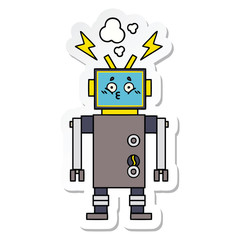 sticker of a cute cartoon robot