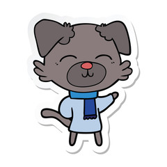 sticker of a cartoon dog