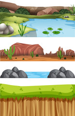 Set of nature landscape