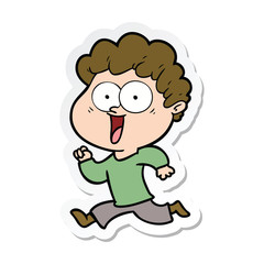 sticker of a cartoon happy man