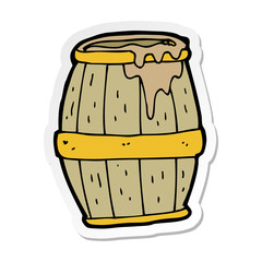 sticker of a cartoon beer barrel
