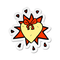 sticker of a cartoon love heart