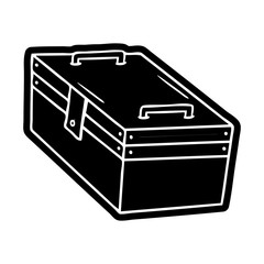 cartoon icon drawing of a metal tool box