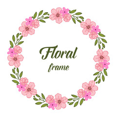 Vector illustration leaf wreath for card floral frame