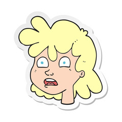 sticker of a cartoon female face
