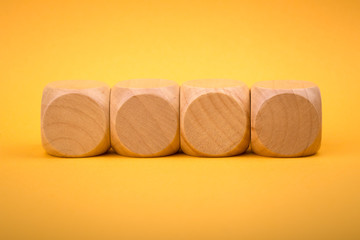 Four Blank Wooden Blocks isolated
