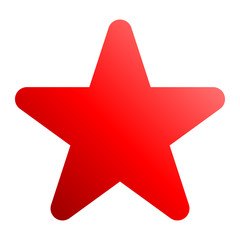 Star symbol icon - red gradient, 5 pointed rounded, isolated - vector