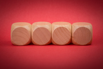 Four Blank Wooden Blocks isolated