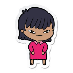sticker of a cartoon woman