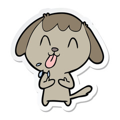 sticker of a cute cartoon dog