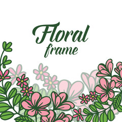 Vector illustration backdrop for various decoration pink floral frame