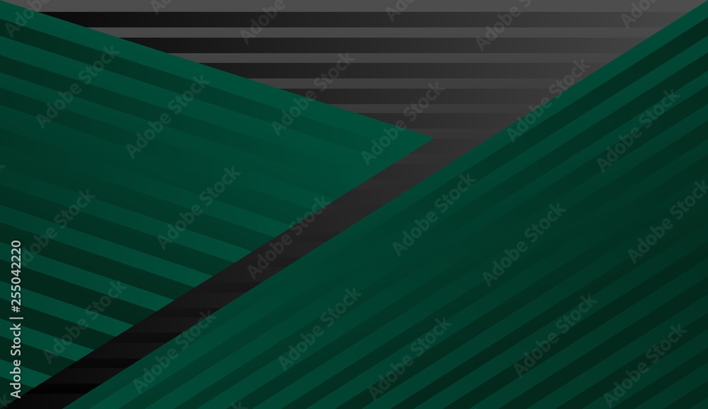 Poster background abstract green color pattern on black color gradient background, illustration, copy space