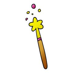 gradient cartoon doodle of a magic wand