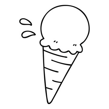 recommend clip art: quirky line drawing cartoon vanilla ice cream