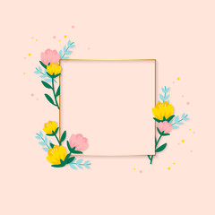 Spring floral frame illustration