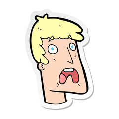 sticker of a cartoon shocked man