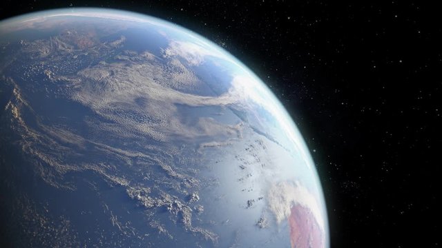 Planet Earth from space 3D animation (Elements of this image furnished by NASA) with alpha matte .