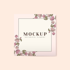 Botanical floral mockup illustration
