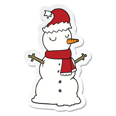 sticker of a cartoon snowman