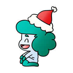 christmas gradient cartoon of kawaii ghost