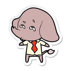sticker of a cartoon elephant boss remembering