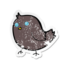 retro distressed sticker of a cartoon bird