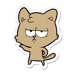 Fototapeta premium sticker of a bored cartoon cat