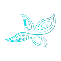 Isolated abstract butterfly. Spa logo. Vector illustration design
