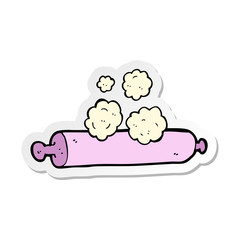 sticker of a cartoon rolling pin
