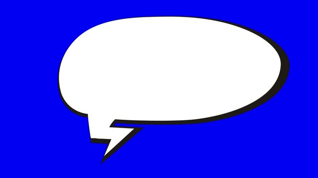 Empty Comic Speech Bubble On The Blue Screen Background.