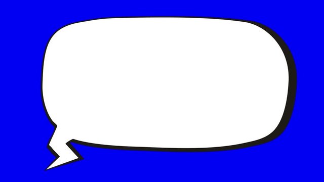 Empty Comic Speech Bubble On The Blue Screen Background.