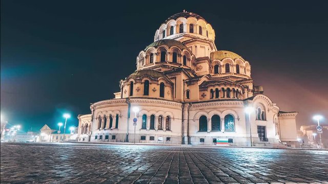 Sofia cathedral time lapse Aleksandar Nevski