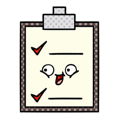 comic book style cartoon check list