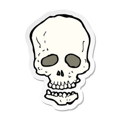 sticker of a cartoon skull