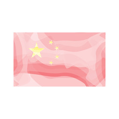 Watercolor flag of China. Vector illustration design