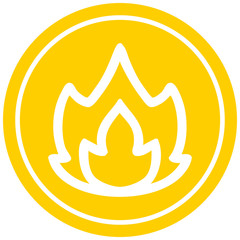 simple flame circular icon