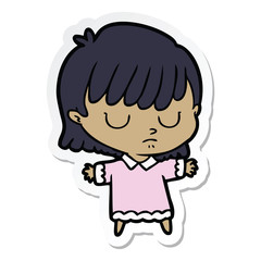 sticker of a cartoon woman