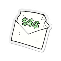 sticker of a cartoon bill letter