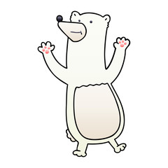 quirky gradient shaded cartoon polar bear