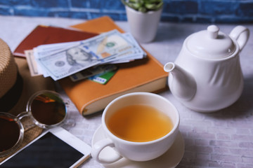 holiday and money business concept,Travel money savings concept