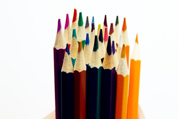 Wooden pencils background