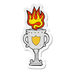 sticker of a cartoon trophy