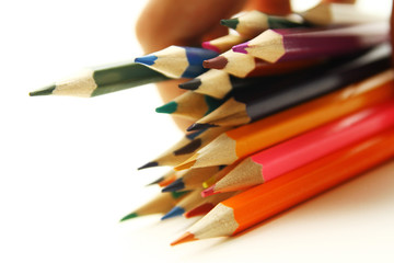 Wooden pencils background